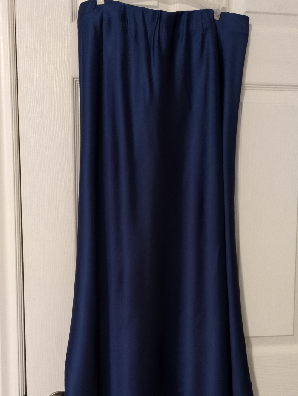 Maxi Satin Skirt in Navy Blue